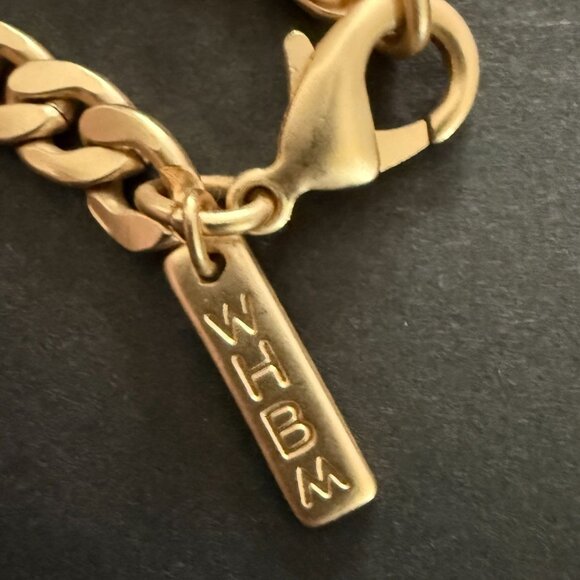 White House Black Market Semi Precious Beaded Tassel Necklace Gold Wishbone Luck - Picture 5 of 15